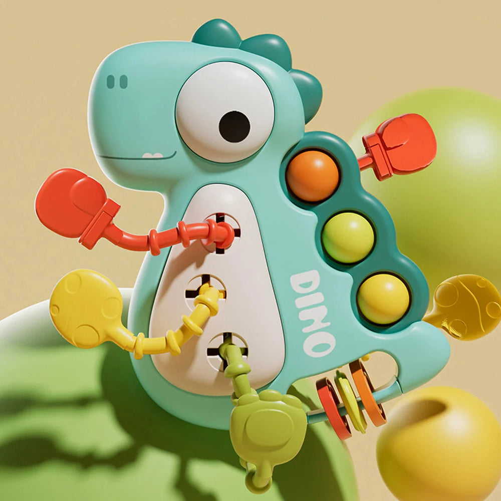 DinoGrip – Sensorisch Trek Speelgoed – Dino Bijtspeeltje voor Baby's