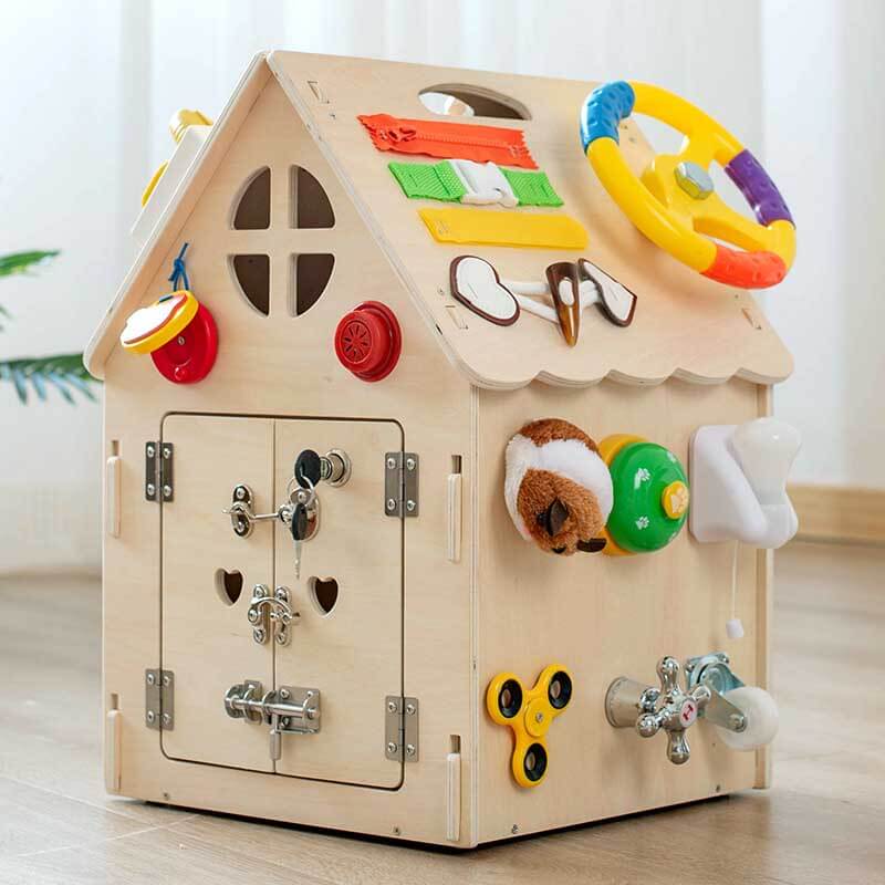 Montessori Activiteitenhuis voor Peuters – Houten Educatief Speelhuis dat Motoriek en Logica Ontwikkelt