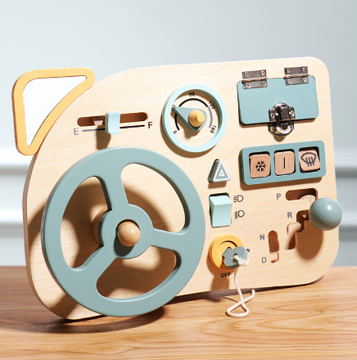 Houten Speelgoed Stuur Kind – Montessori Dashboard 3+