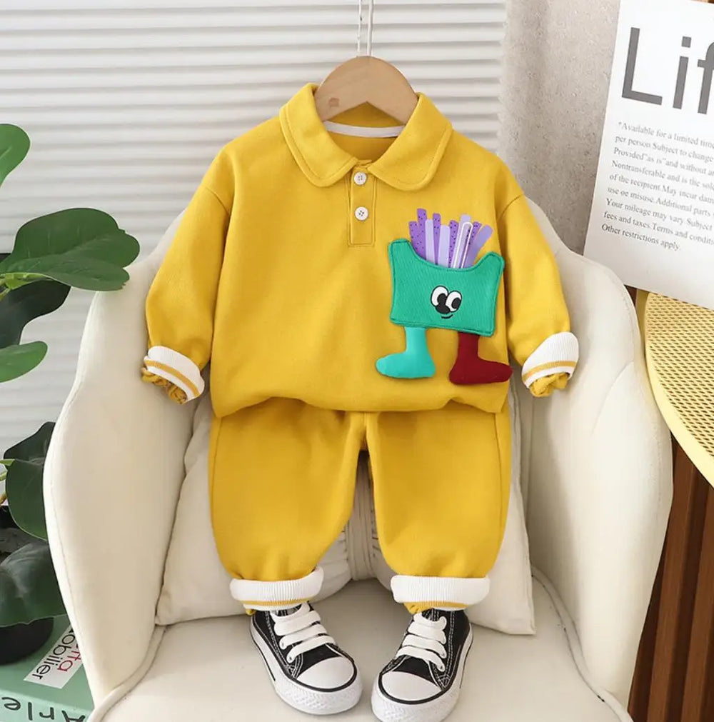 Zachte Unisex Peuterset 2-Delig – Comfortabele Katoenen Outfit 0-3 Jaar | Ademend & Huidvriendelijk