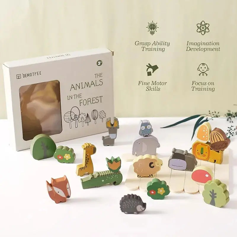 ZooBalance Houten Dierenblokken – Educatief Stapel- en Balansspel voor Kinderen – Creatief & Motorisch Speelgoed
