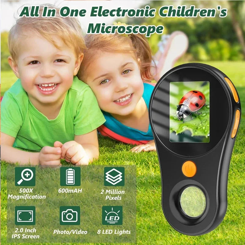 Pocket Microscope 500X – Compacte Handmicroscoop met LED-verlichting