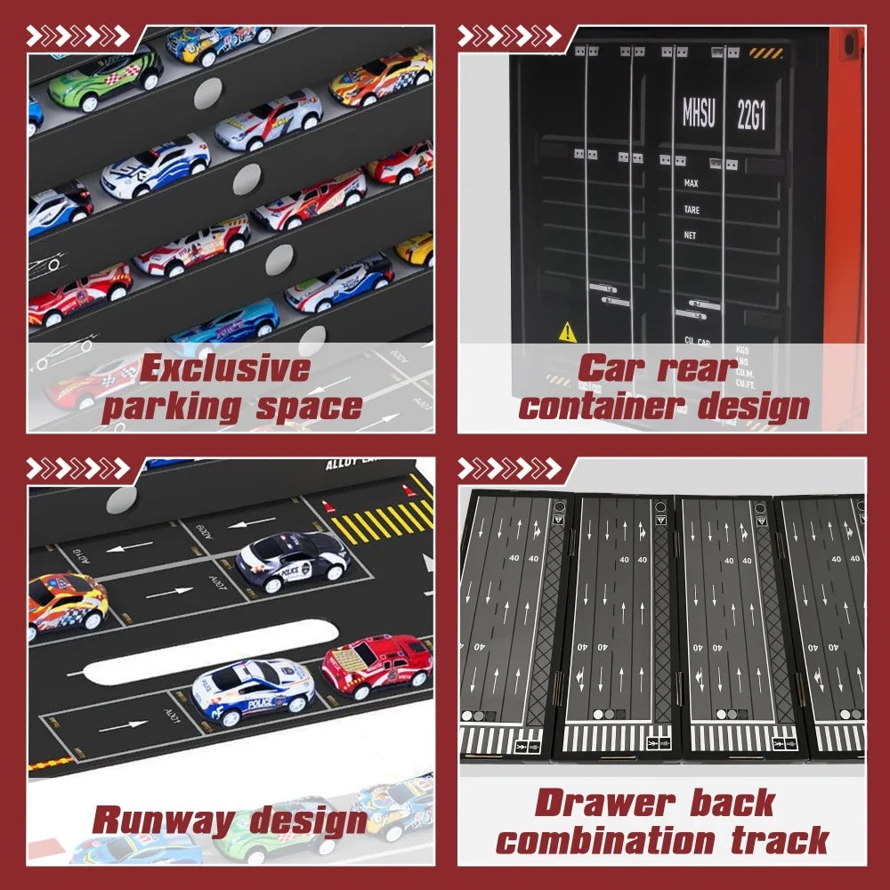 Raceauto Set 48 Stuks – Mini Auto’s met Racebaan & Opbergbox (3+ jaar)