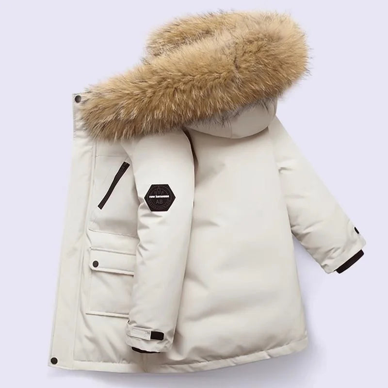 Kinder Winterjas Waterdicht & Warm – Stijlvolle Jas met Afneembare Capuchon voor 5-12 Jaar