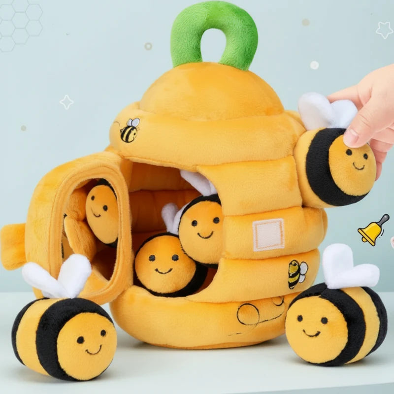 Sensorische Knuffelhuisje Kind – Zachte Rustgevende Knuffel met Dieren 0+