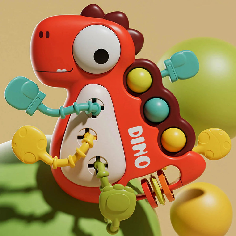 DinoGrip – Sensorisch Trek Speelgoed – Dino Bijtspeeltje voor Baby's