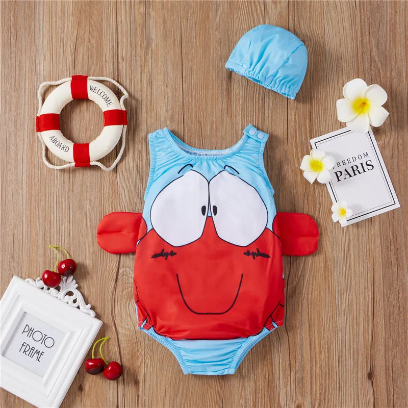 Meisjes Badpak met Hoedje – Comfortabele Zwemset voor Zomerplezier | Maat 0-4 Jaar