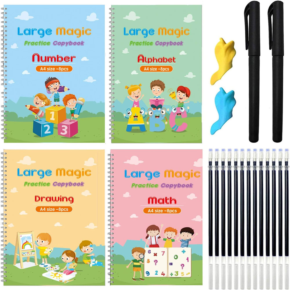 Schrijven Leren Set Kind – Herbruikbare Oefenboekjes (3+)
