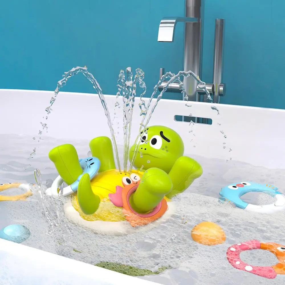 Splashino AquaSpin Bad Schildpad – Interactief Badspeelgoed met Water Spuit & Draai Functie voor Kinderen