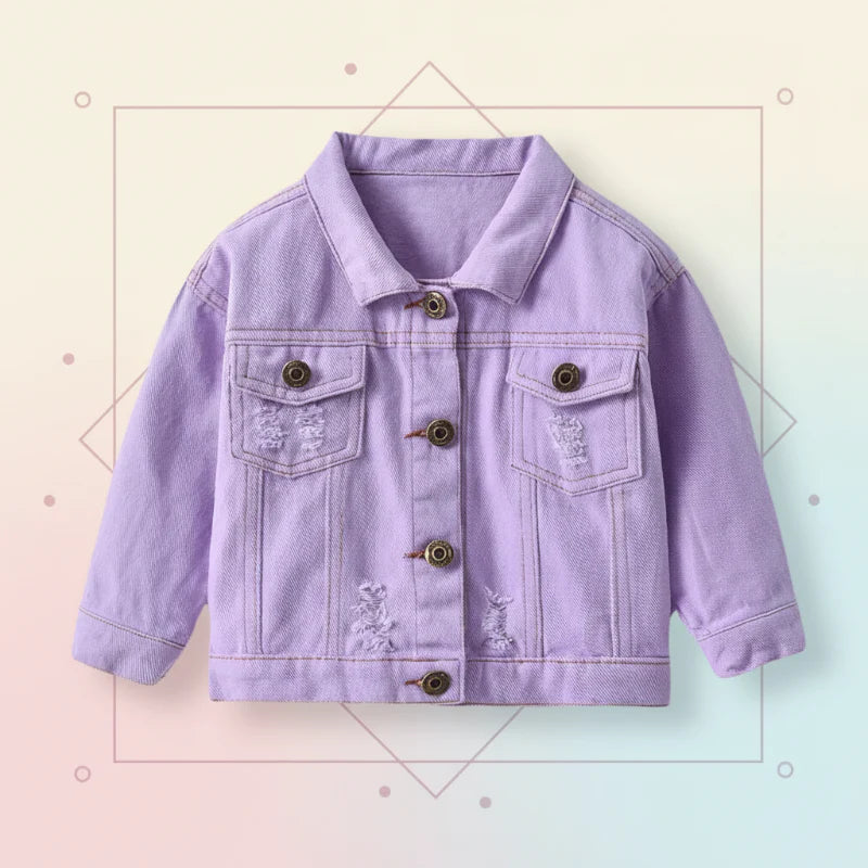 Candy Color Spijkerjas Kinderen – Lichtgewicht Denim Jas | 6-12M-7jr