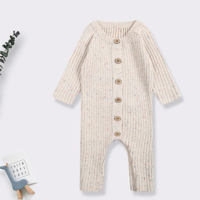 Gebreide babyromper van zachte katoenen stof, unisex, voor baby's van 0 tot 2 jaar