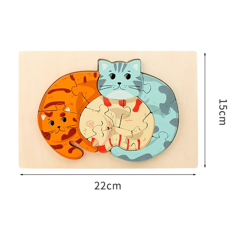 CleverCub Houten Kinderpuzzel – Leerzaam & Veilig Spel Voor 3+ Jaar