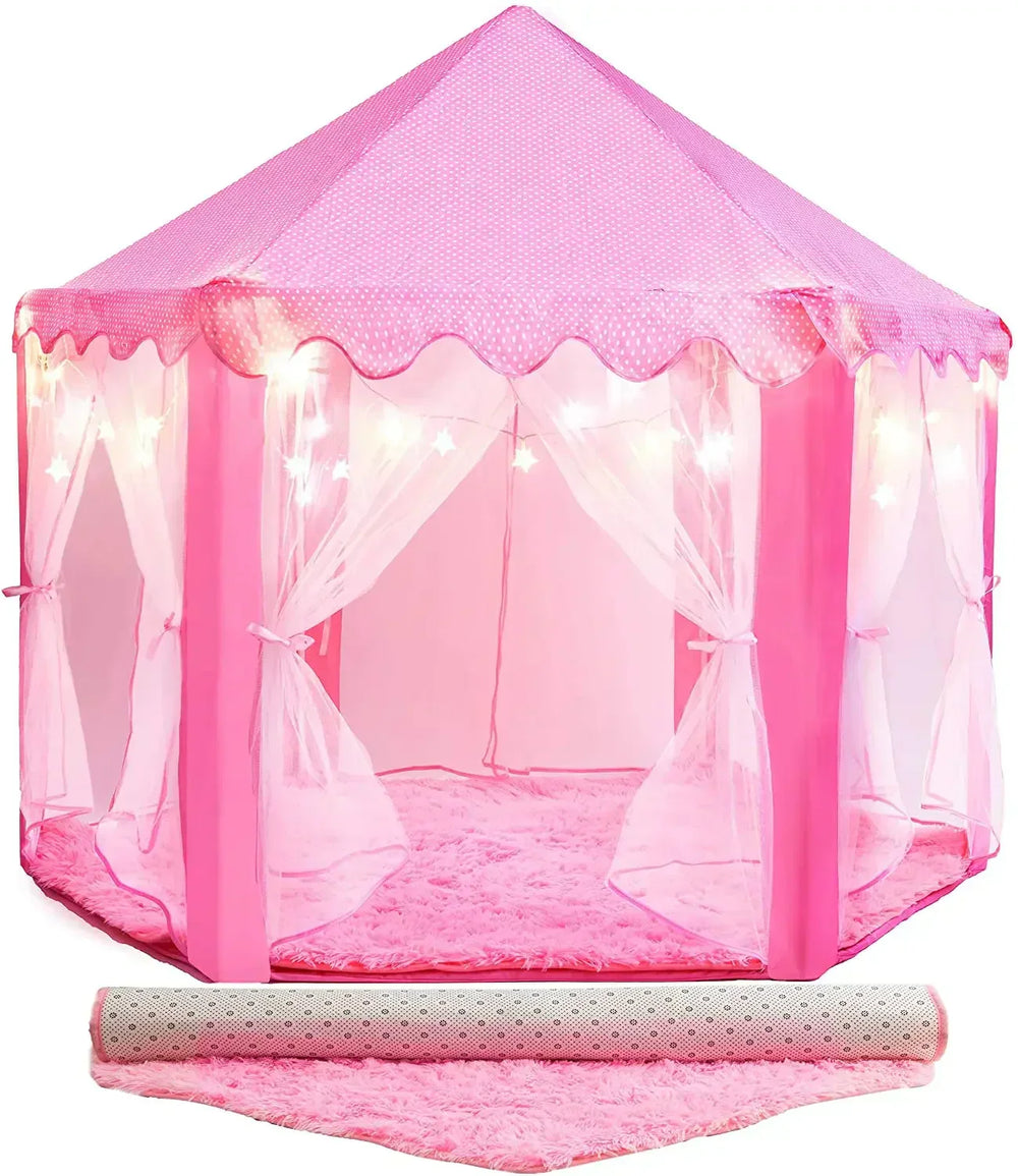 Prinsessenspeeltent Roze – Magisch Speelpaleis voor Meisjes | Eenvoudig Op te Zetten & Ademend Materiaal