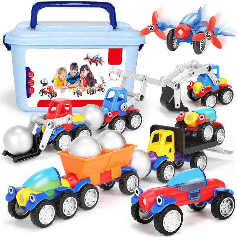 Magnetic Cars – Magnetisch Bouwplezier – Magnetische voertuigen Speelgoedset