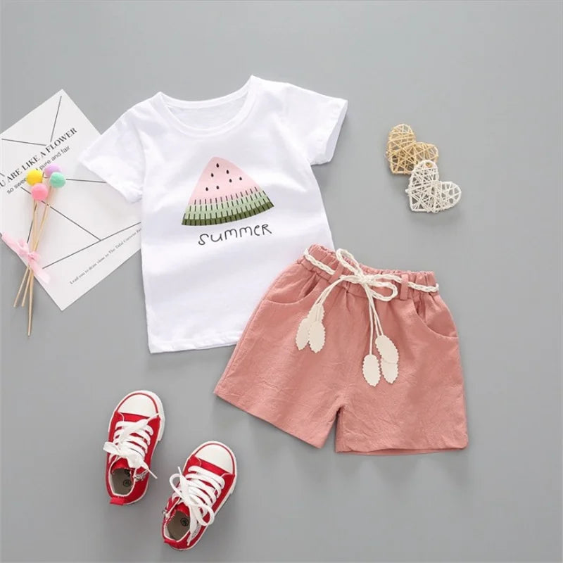 Zomerse Meisjes Outfit Set – Comfortabel Katoen | Luna & Fleur Kleding Maat 1-4 Jaar