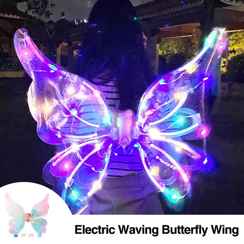 Lichtgevende Elfenvleugels voor Kinderen – Beweegbaar, Muziek, LED-effecten en Perfect voor Feestjes