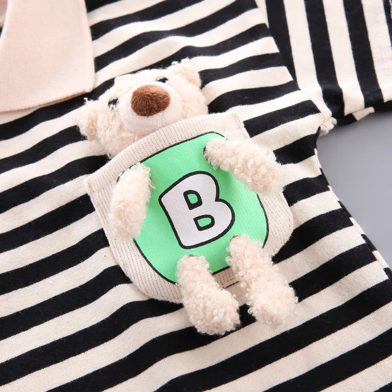 Kinder Streepjesset Katoen – Comfortabel Shirt & Shorts | 12 mnd-5 jaar