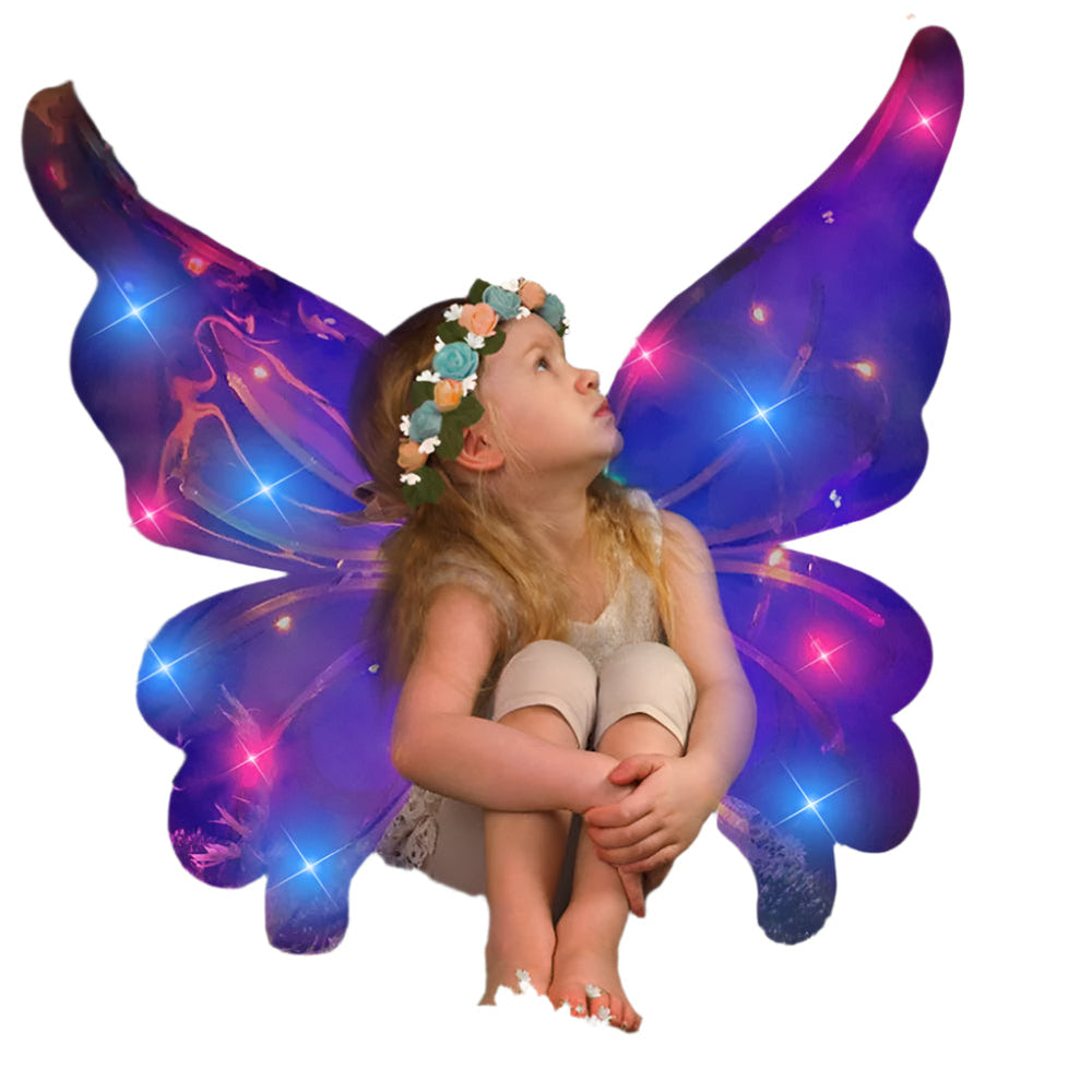 Lichtgevende Elfenvleugels voor Kinderen – Beweegbaar, Muziek, LED-effecten en Perfect voor Feestjes