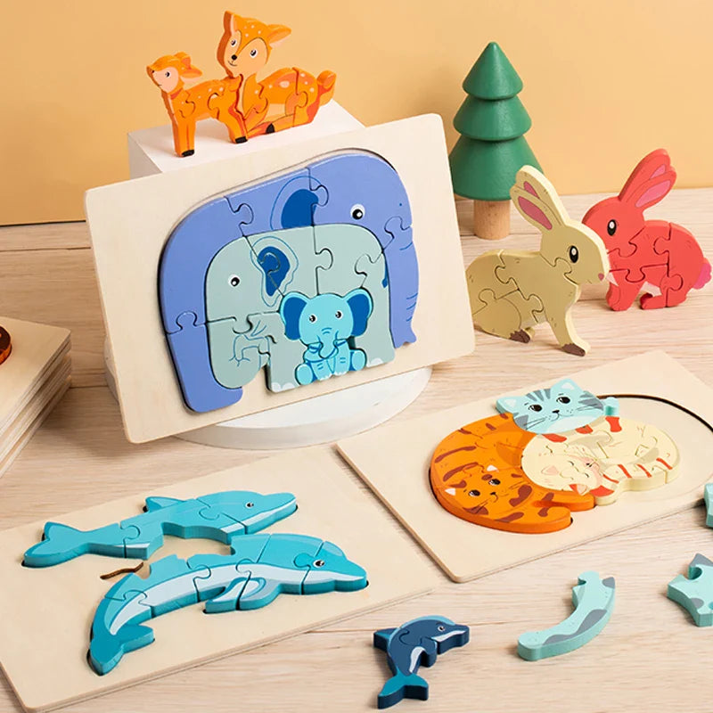 CleverCub Houten Kinderpuzzel – Leerzaam & Veilig Spel Voor 3+ Jaar