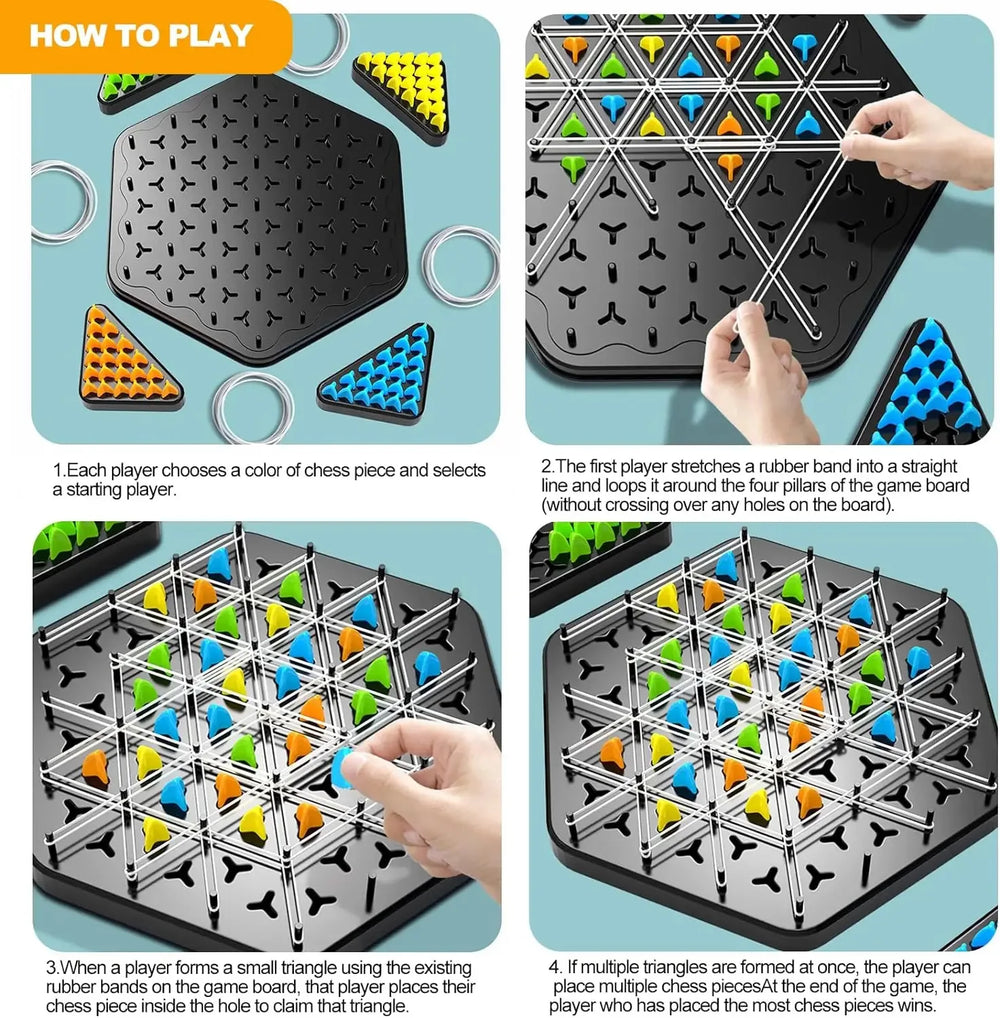 Strategiqo Triomesh – Compact Strategisch Bordspel voor Gezin & Vrienden | Logisch Denkspel 2–4 Spelers