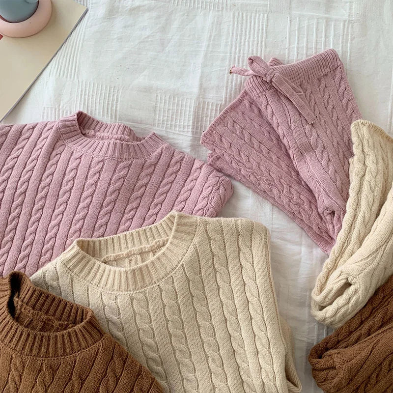TinyCharm Gebreide Trui & Broek Set voor Kinderen
