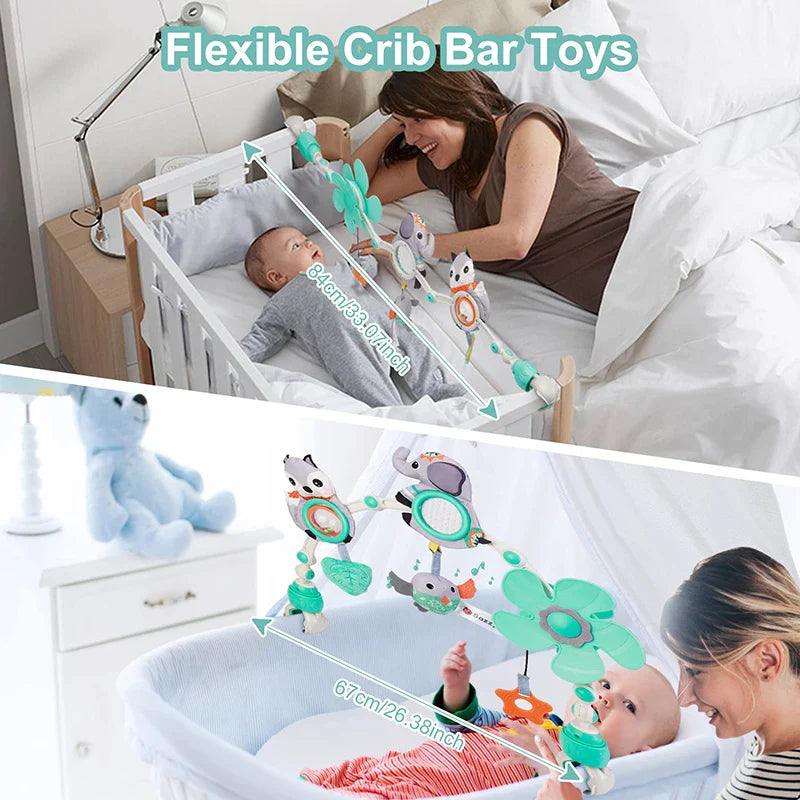 Muzikale Wagenspanner Baby – Speelboog met Licht & Geluid voor Kinderwagen