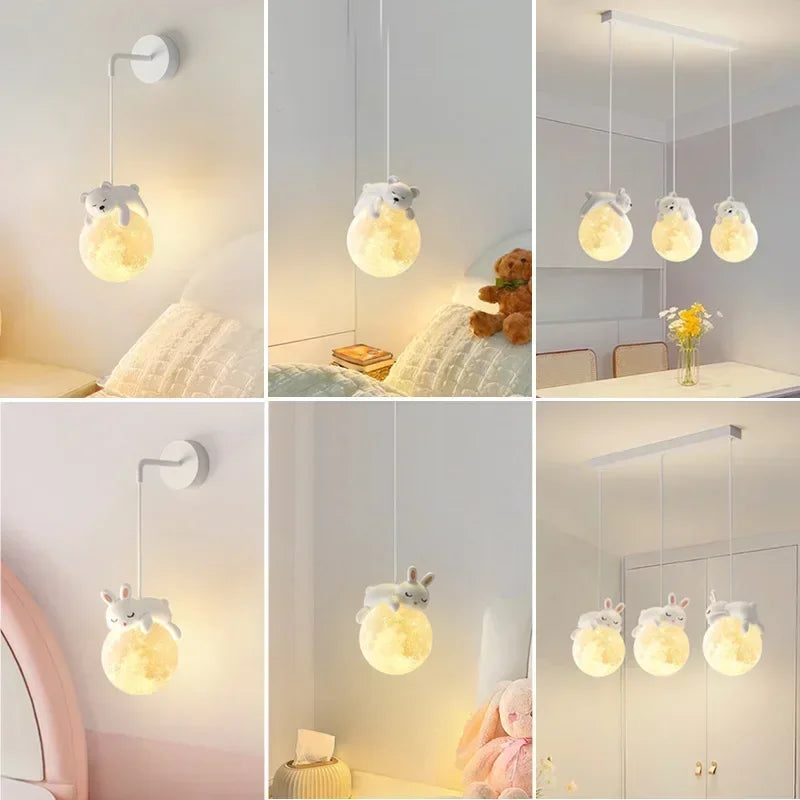 Kinderkamer Hanglamp Beer of Konijn – Warm LED Licht Babykamer