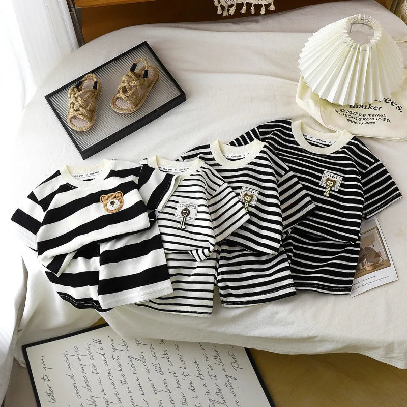 Gestreepte 2-Delige Kinder Outfit – Trendy Set voor Jongens & Meisjes