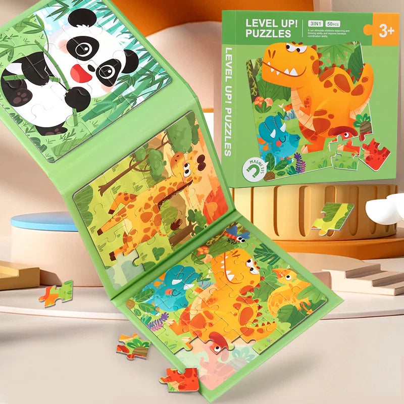 PuzzleVoy Magnetisch Puzzelboek – Educatief Reis Puzzelspel voor Kinderen