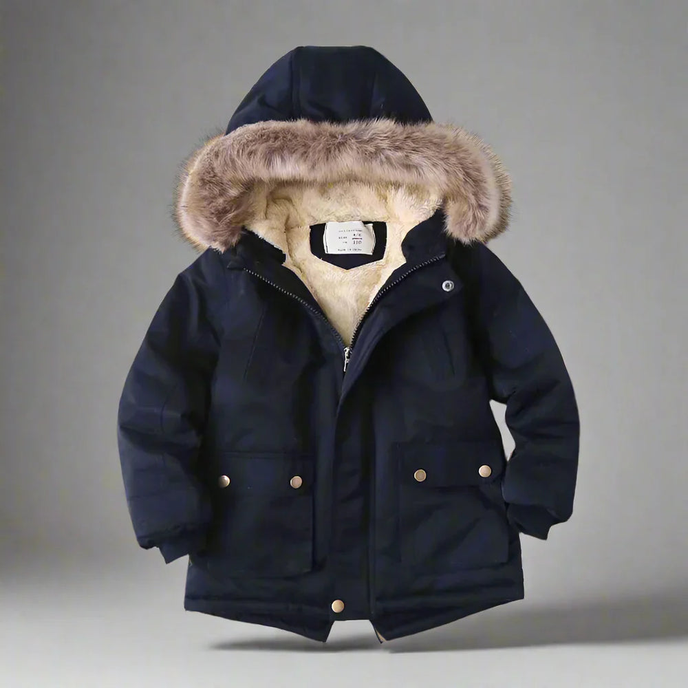 Warme Kinder Winterjas met Capuchon – Comfortabele Gevoerde Jas voor Koude Dagen