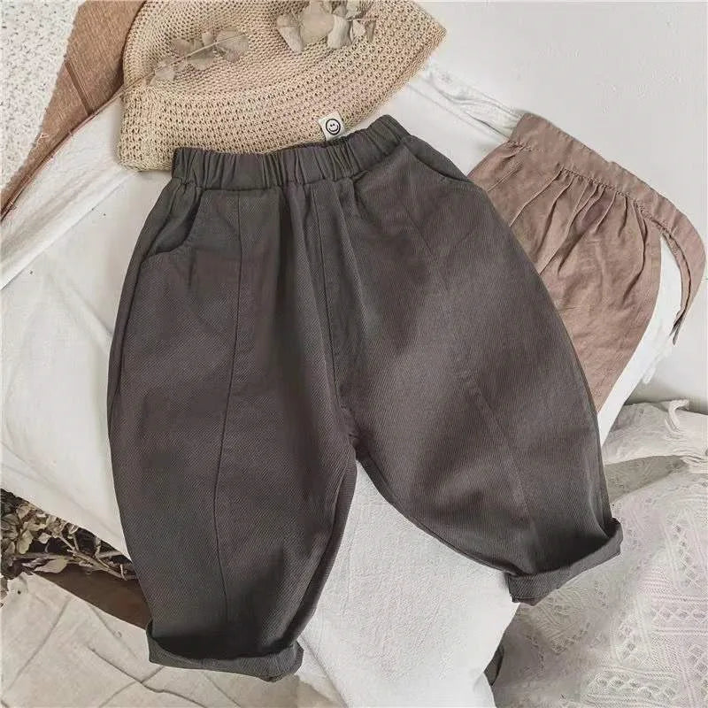Rivano Kids FlexMove Kinderbroek – Wijde Katoenen Broek met Elastische Taille voor Jongens & Meisjes (Maat 80–140)
