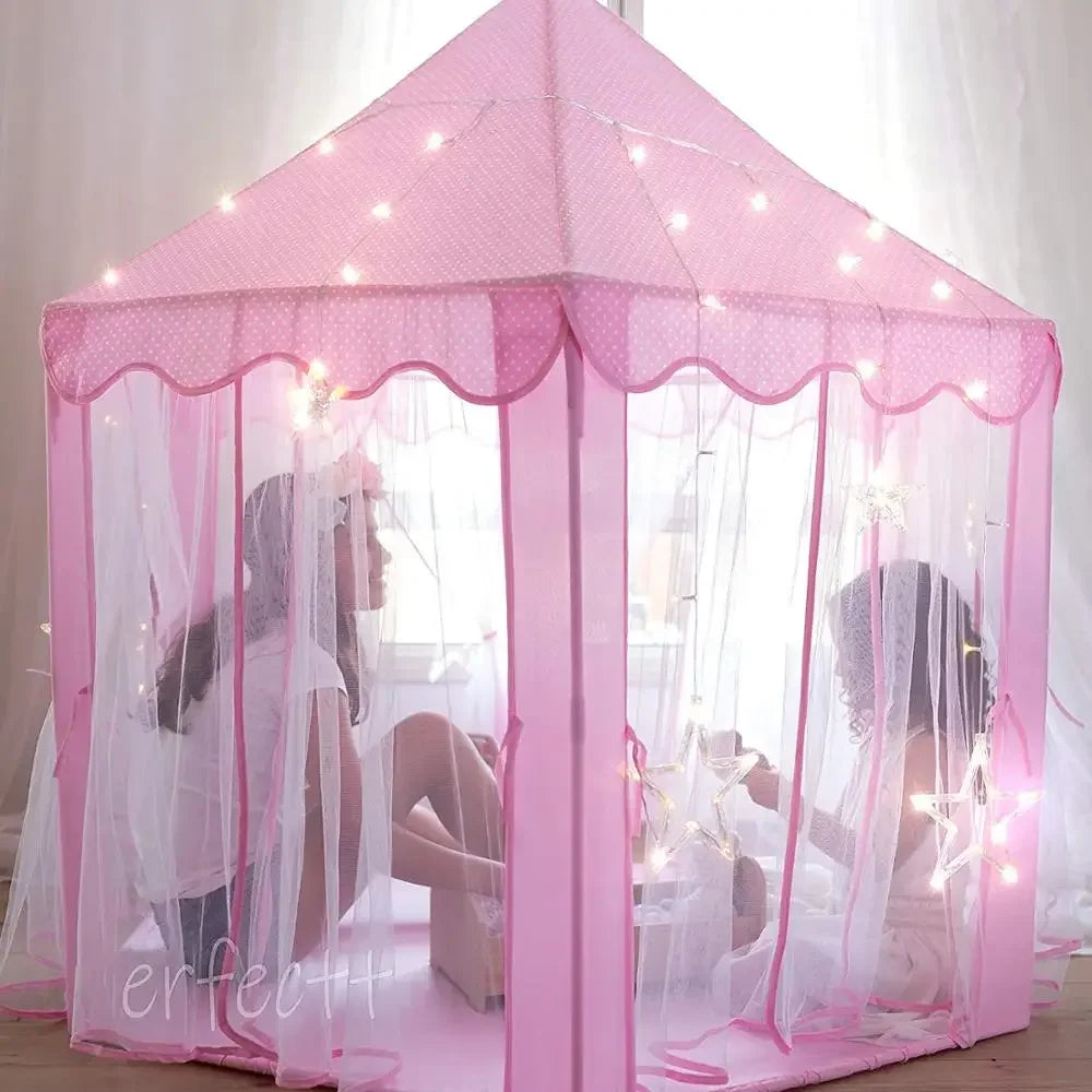 Prinsessenspeeltent Roze – Magisch Speelpaleis voor Meisjes | Eenvoudig Op te Zetten & Ademend Materiaal