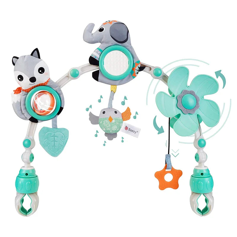 Muzikale Wagenspanner Baby – Speelboog met Licht & Geluid voor Kinderwagen