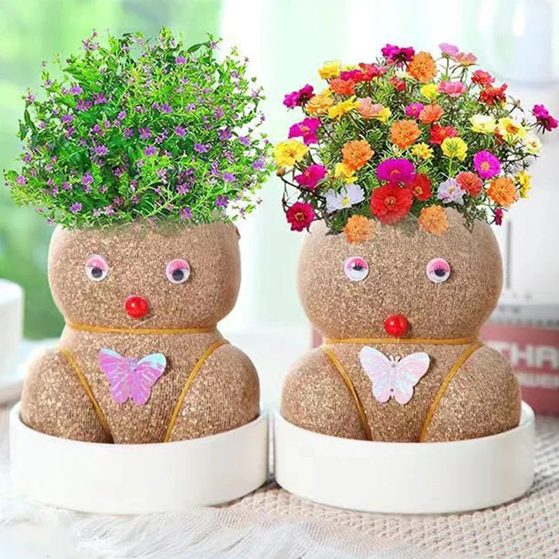 Graspop met Groeiend Gras – Figuurplant Decoratie & Cadeau