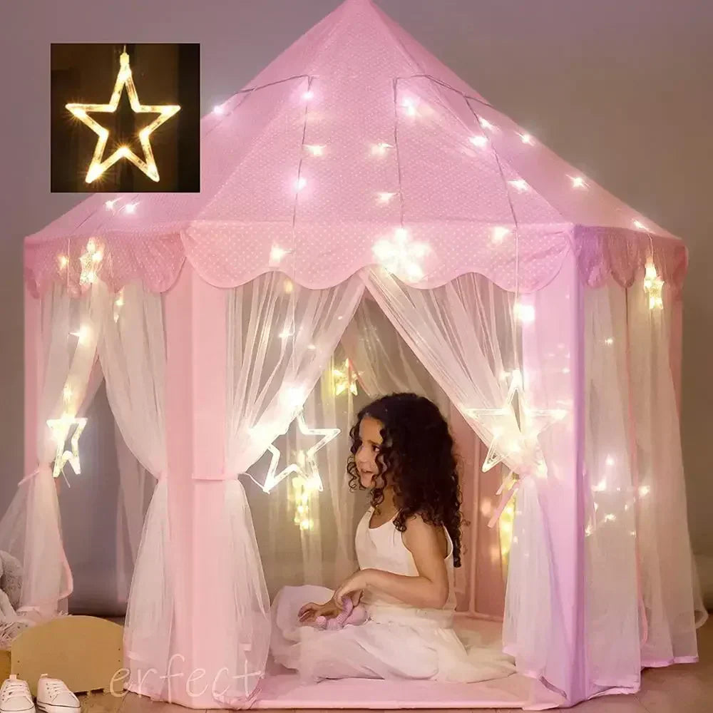 Prinsessenspeeltent Roze – Magisch Speelpaleis voor Meisjes | Eenvoudig Op te Zetten & Ademend Materiaal