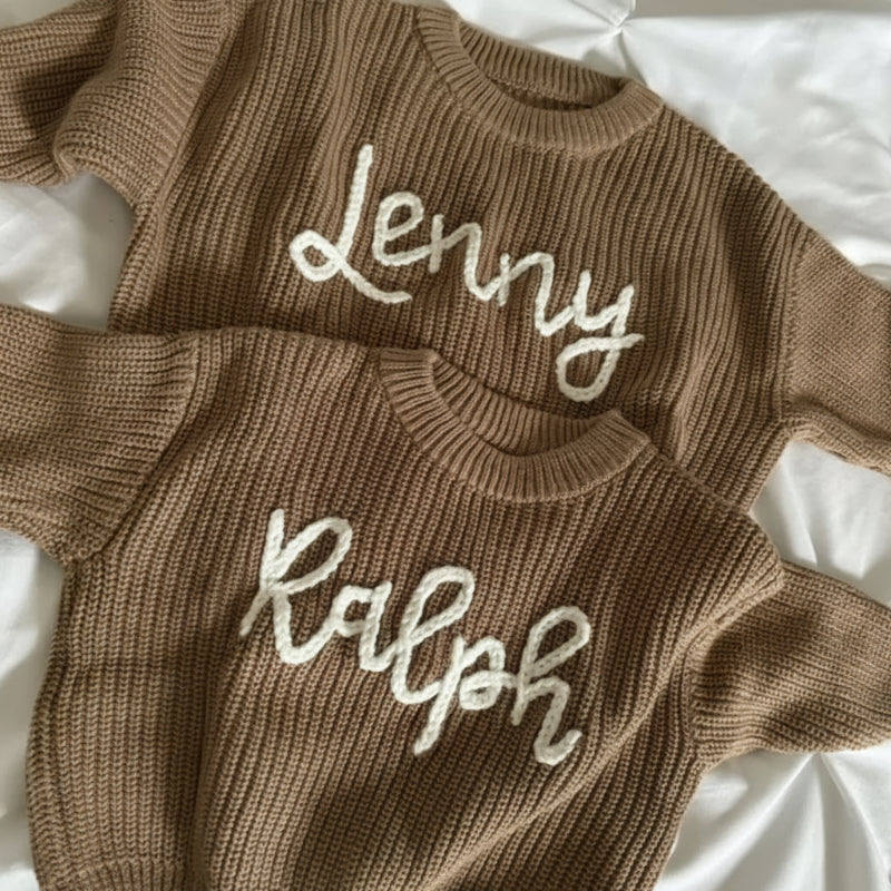 Gepersonaliseerde Baby Trui met Naam – Geborduurd & Zacht | 0-3 jr
