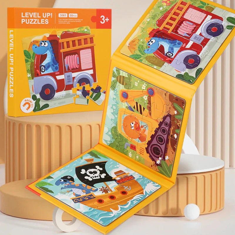PuzzleVoy Magnetisch Puzzelboek – Educatief Reis Puzzelspel voor Kinderen