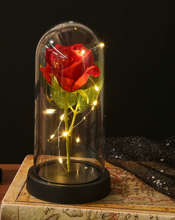 EternaGlow Eeuwige Roos met LED onder Stolp – Romantisch Cadeau voor Moederdag & Valentijn