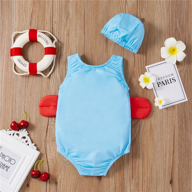 Meisjes Badpak met Hoedje – Comfortabele Zwemset voor Zomerplezier | Maat 0-4 Jaar