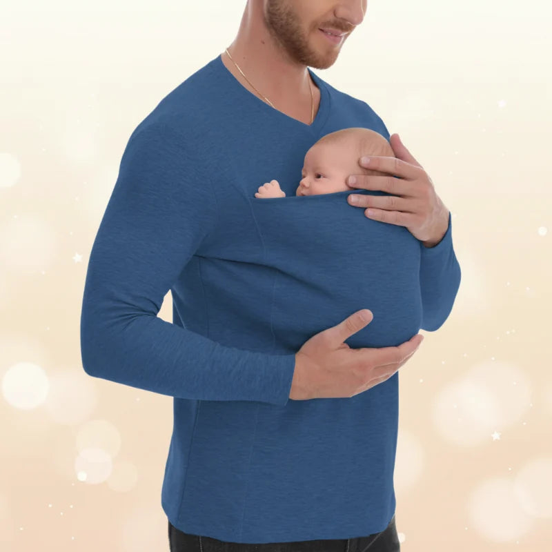 Draag-T-shirt met kangoeroezak – babydrager voor ouders