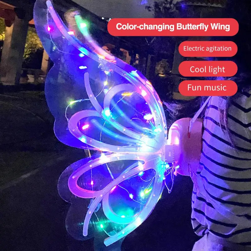 Lichtgevende Elfenvleugels voor Kinderen – Beweegbaar, Muziek, LED-effecten en Perfect voor Feestjes