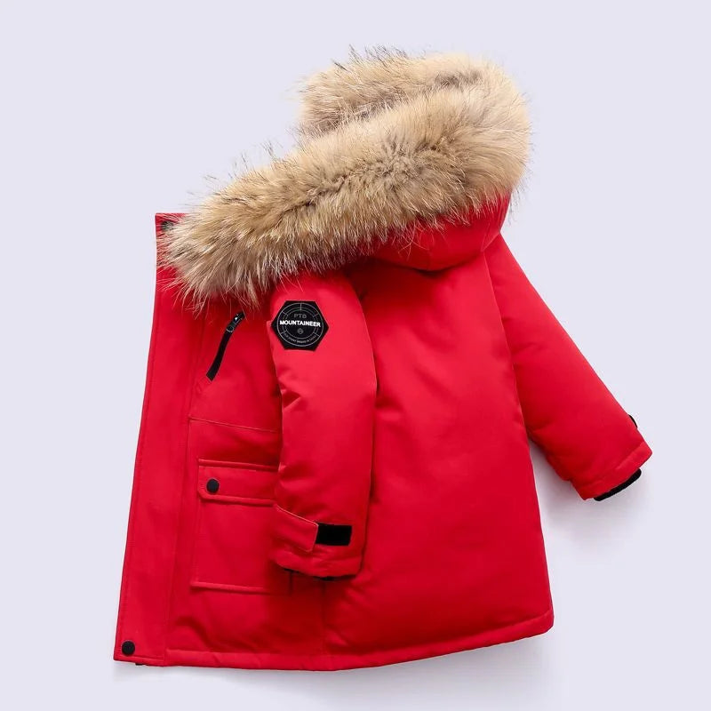 Kinder Winterjas Waterdicht & Warm – Stijlvolle Jas met Afneembare Capuchon voor 5-12 Jaar