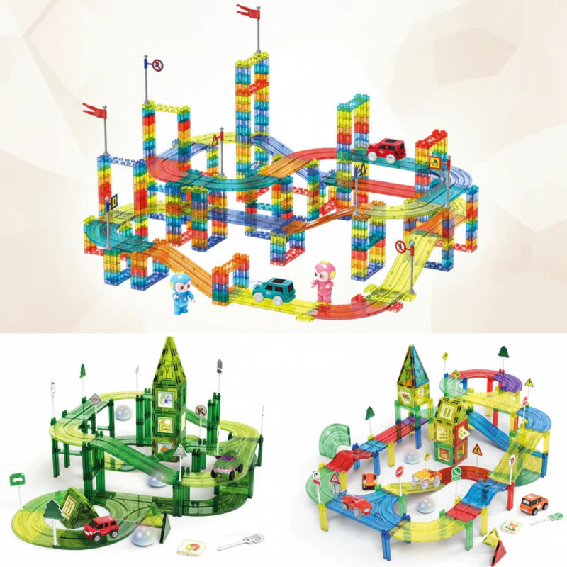 Kinetrix Play Voltigo BuildRail – Magnetische Bouwset met Elektrische Racebaan voor Creatief en Technisch Spel