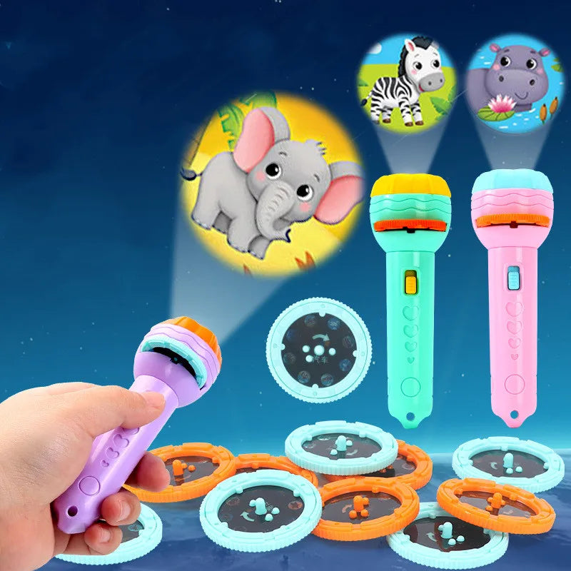 Story Torch Bedtijd Projector Zaklamp – 48 Kleurrijke Patronen voor Creatieve Kinderen