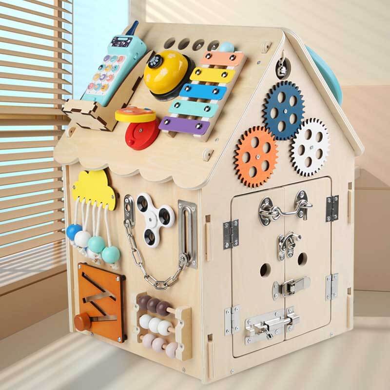 Montessori Activiteitenhuis voor Peuters – Houten Educatief Speelhuis dat Motoriek en Logica Ontwikkelt