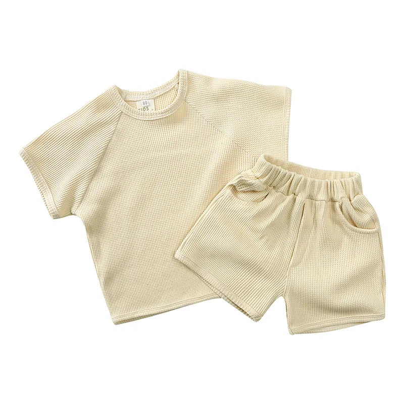 SunnySprout Ribbed Set – Ademend Katoenen Zomersetje voor Actieve Baby’s & Peuters 0-9 Jaar