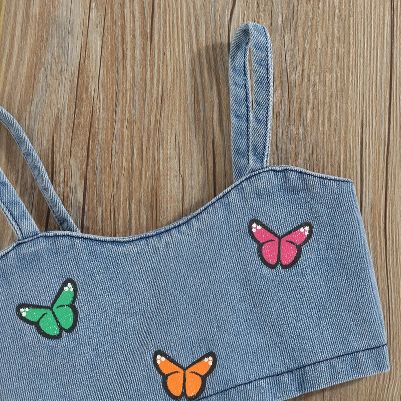 Baby & Peuter Setje Meisje – Denim Set met Vlinders (80-120)
