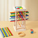 Stokjesspel van hout met kleurendobbelsteen – toren of ring, 2 of meer spelers | behendigheidsspel