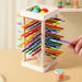 Stokjesspel van hout met kleurendobbelsteen – toren of ring, 2 of meer spelers | behendigheidsspel