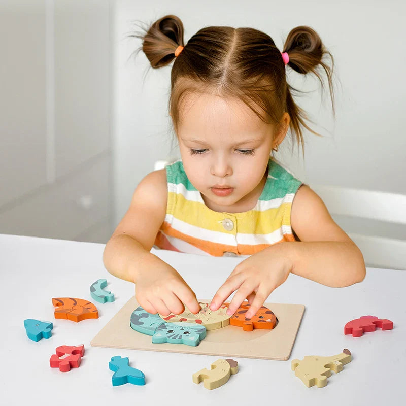 CleverCub Houten Kinderpuzzel – Leerzaam & Veilig Spel Voor 3+ Jaar